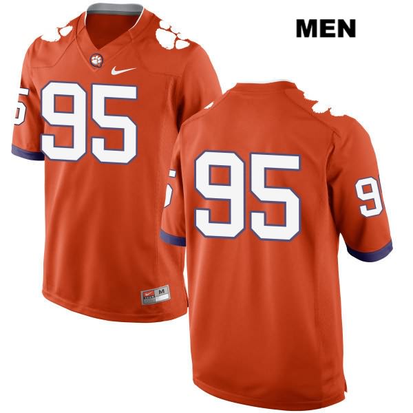 Men's Clemson Tigers #95 James Edwards Stitched Orange Authentic Nike No Name NCAA College Football Jersey LRC3446QK